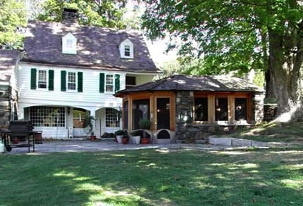 Garden Folly, outdoor building, landscape improvement, wood and stone building